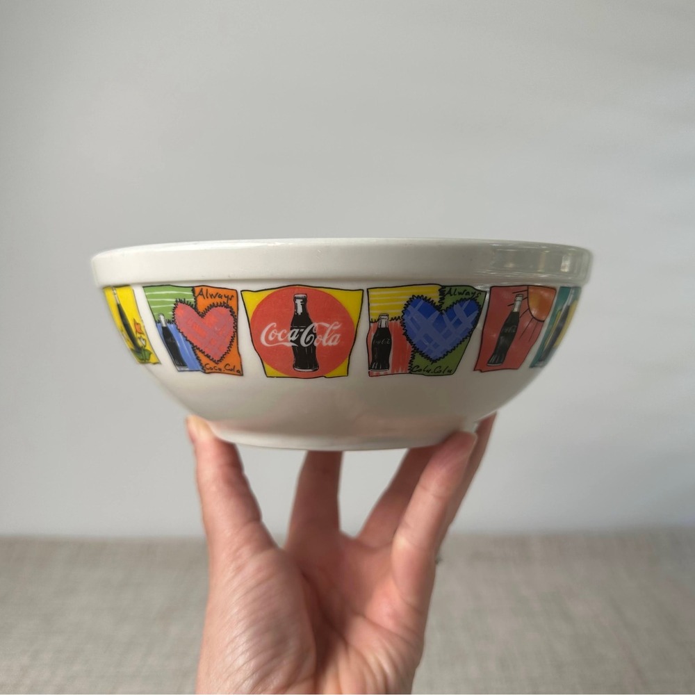 Vintage 1999 Coca Cola Gibson 7" Bowl Colorful Coke Dinnerware